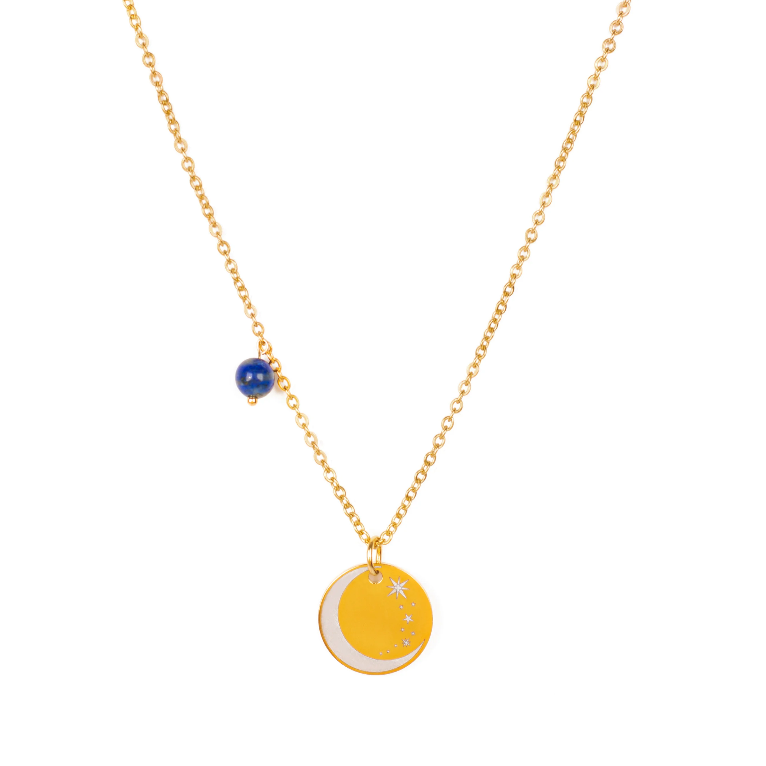 Κολιέ Moon & Stars με πέτρα λάπι – Αστρική νύχτα