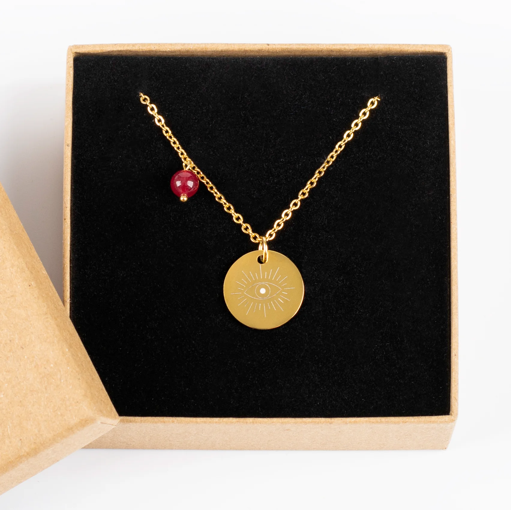 Κολιέ με Evil Eye και πέτρα χαλκηδόνιο - Μάτι προστασίας - Image 5