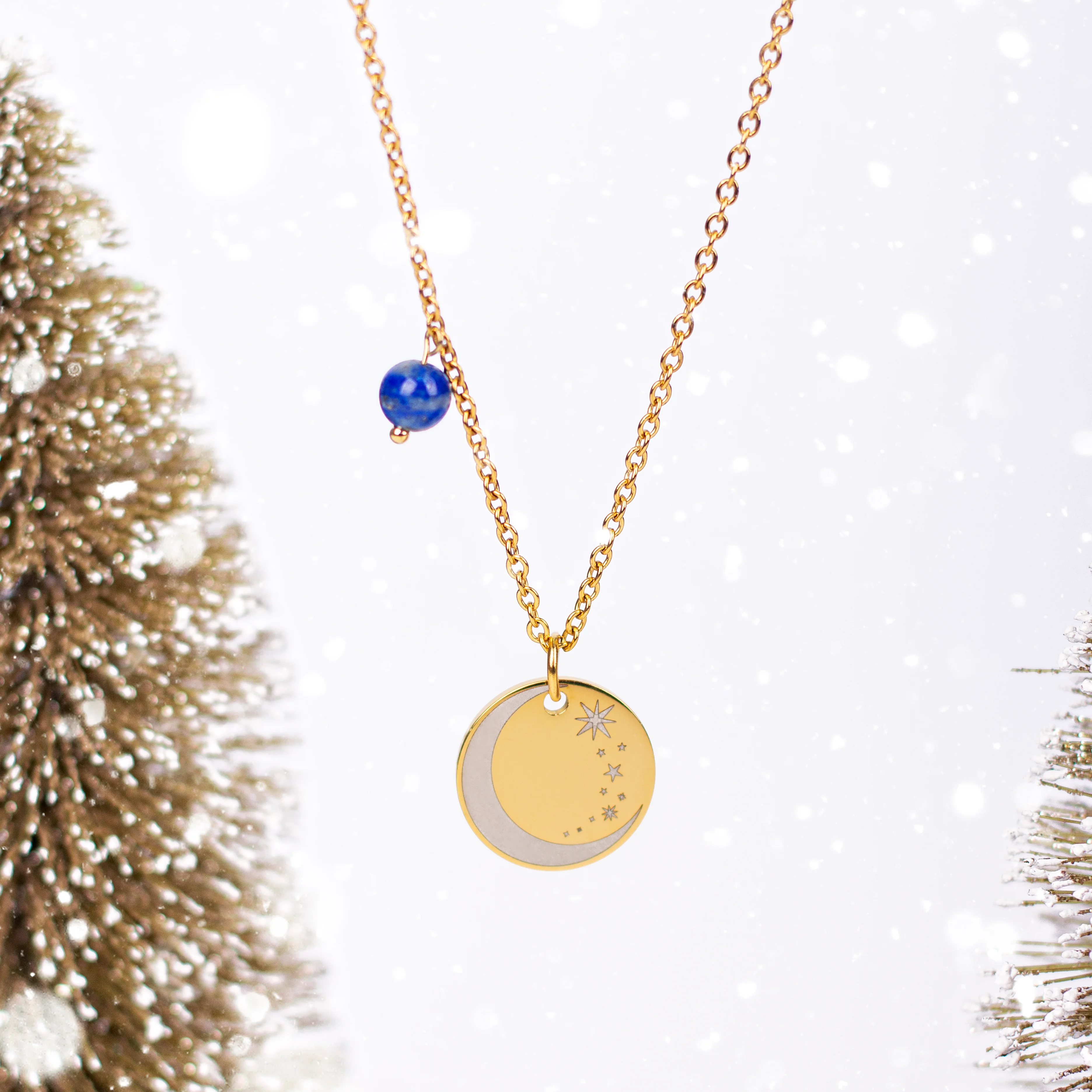 Κολιέ Moon & Stars με πέτρα λάπι – Αστρική νύχτα - Image 6